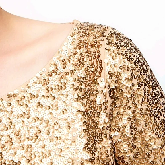 New! J Crew Gold Sequin Boatneck Top in Small - Picture 8 of 8